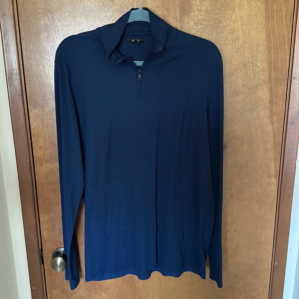 Long Sleeve Alfani Navy Quarter Zip